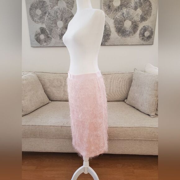 Banana Republic Eyelash Fringe Pencil Skirt Sz 8 - Picture 4 of 11